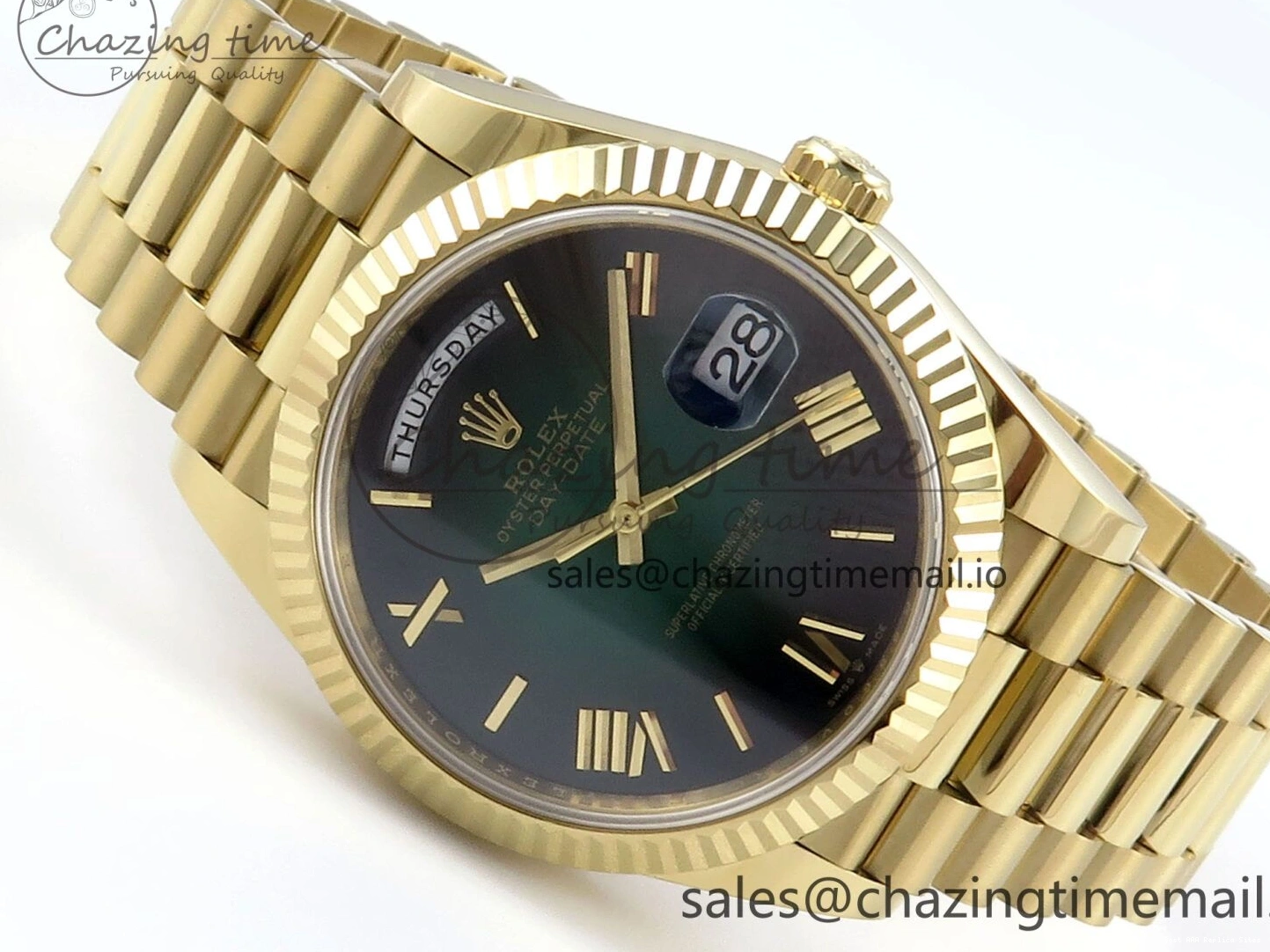 Best AAA Replica Sites Green Weight) 803 1:1 on Edition Effortless Bracelet 228238 (Gain Ombre Date President Noob Day 40 YG A2836 Roman Dial Best 1226